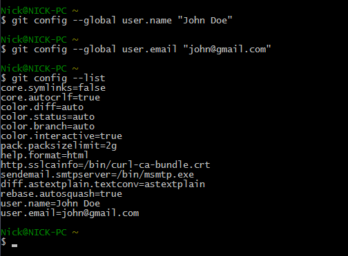 git config username